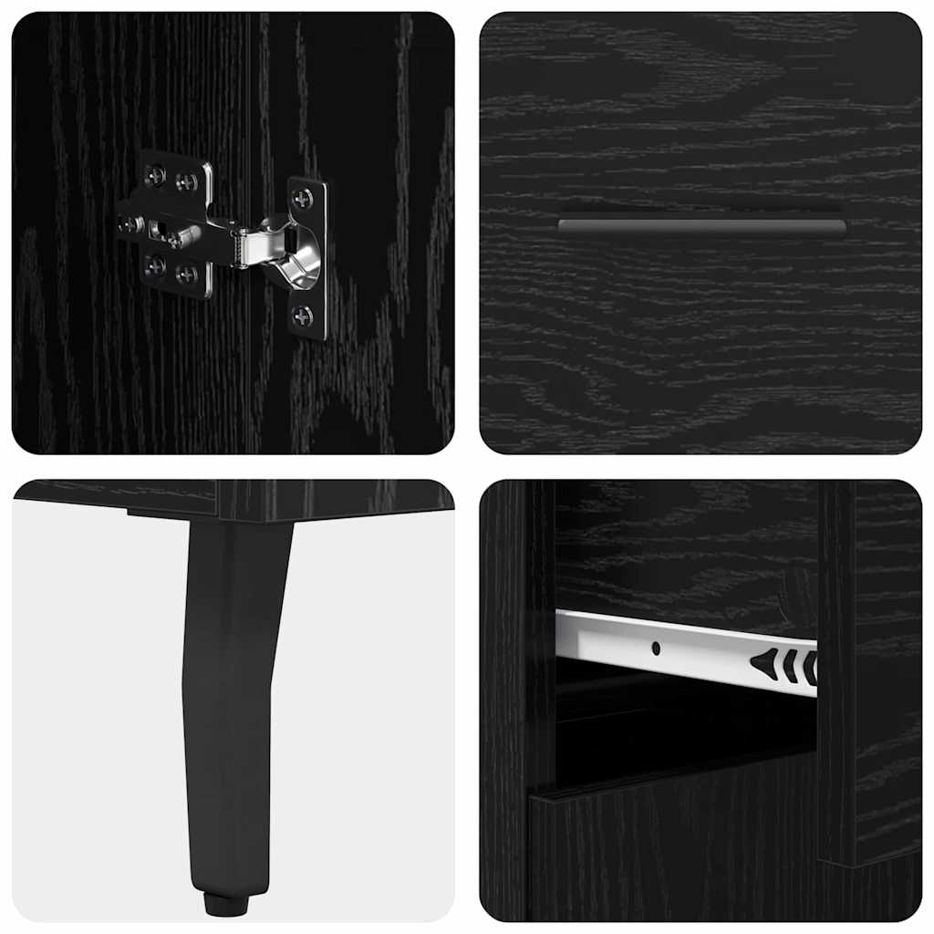 Credenza Rovere Nero 69,5 x 34 x 90 cm Legno multistrato 882301