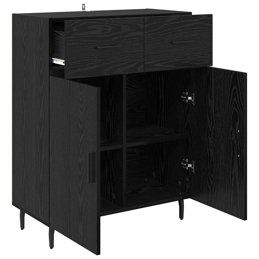 Credenza Rovere Nero 69,5 x 34 x 90 cm Legno multistrato 882301
