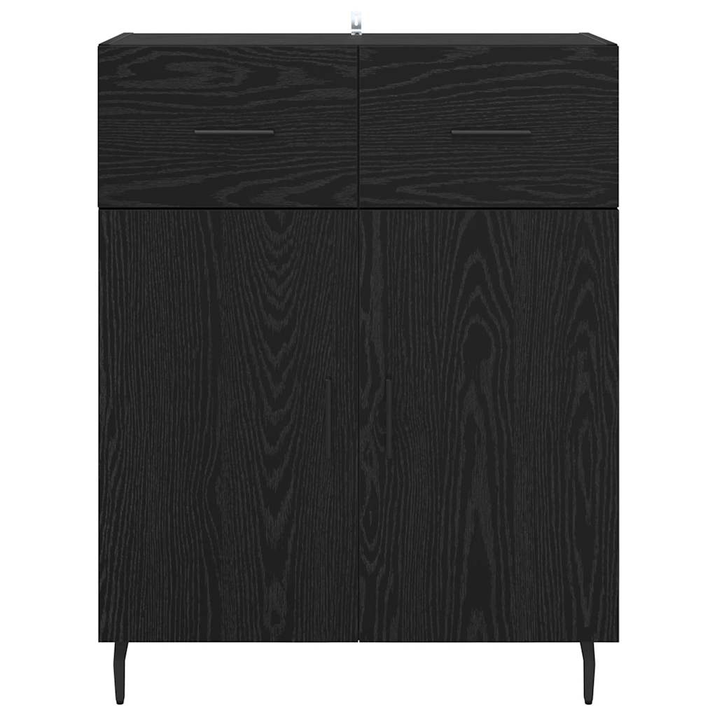 Credenza Rovere Nero 69,5 x 34 x 90 cm Legno multistrato 882301