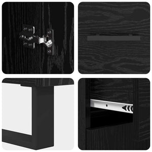 Credenza Rovere Nero 69,5 x 34 x 90 cm Legno multistrato 882310