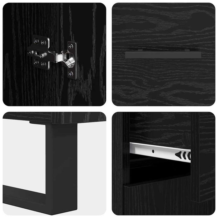 Credenza Rovere Nero 69,5 x 34 x 90 cm Legno multistrato 882310