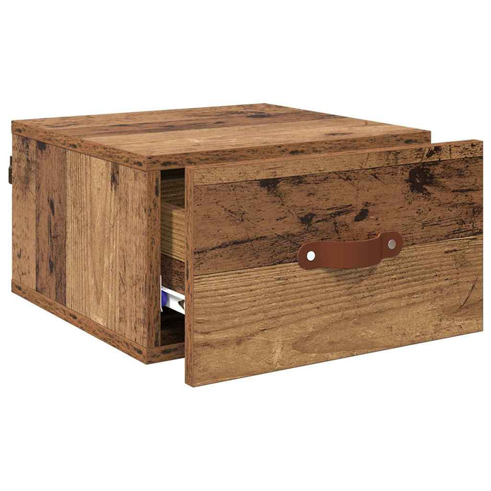 Mobiletto da comodino a parete-Tavolino da notte Legno vecchio 35 x 35 x 20 cm