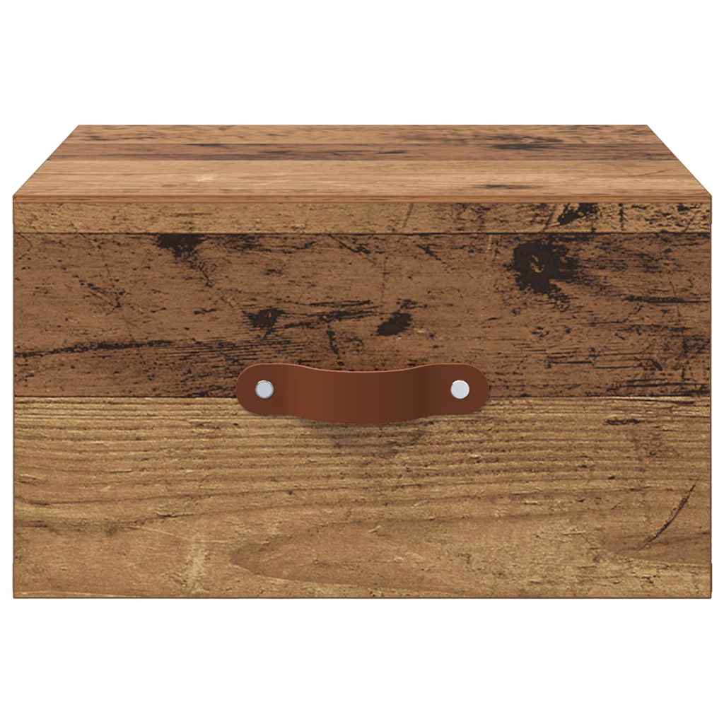 Mobiletto da comodino a parete-Tavolino da notte Legno vecchio 35 x 35 x 20 cm