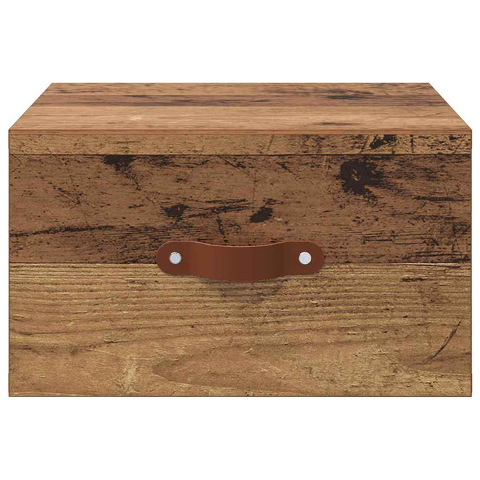 Mobiletto da comodino a parete-Tavolino da notte Legno vecchio 35 x 35 x 20 cm