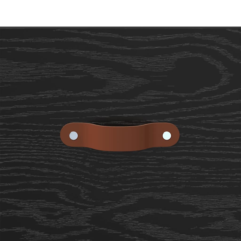 Mobiletto da comodino a parete Rovere Nero 35 x 35 x 20 cm 882337