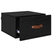 Mobiletto da comodino a parete Rovere Nero 35 x 35 x 20 cm 882337