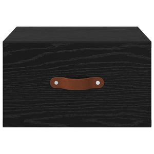 Mobiletto da comodino a parete Rovere Nero 35 x 35 x 20 cm 882337