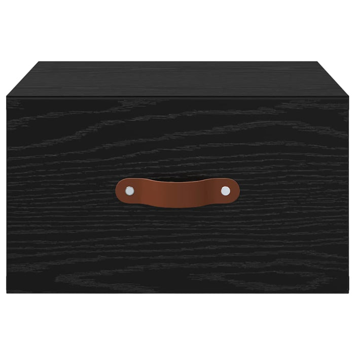 Mobiletto da comodino a parete Rovere Nero 35 x 35 x 20 cm 882337