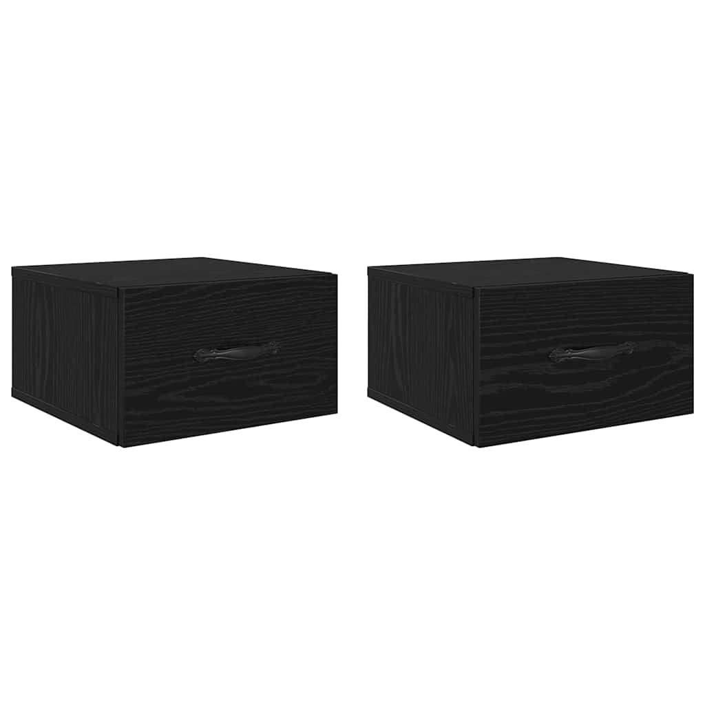 Armadio da Notte con cassetto 2 pcs Rovere nero 35 x 35 x 20 cm 882355