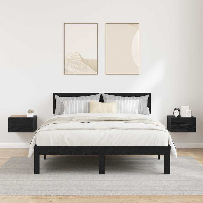 Armadio da Notte con cassetto 2 pcs Rovere nero 35 x 35 x 20 cm 882371