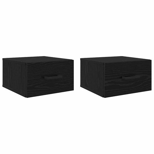 Armadio da Notte con cassetto 2 pcs Rovere nero 35 x 35 x 20 cm 882371