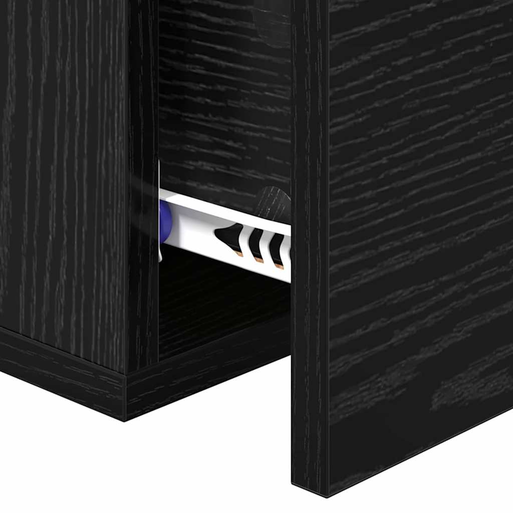 Armadio da Notte con cassetto 2 pcs Rovere nero 35 x 35 x 20 cm 882405