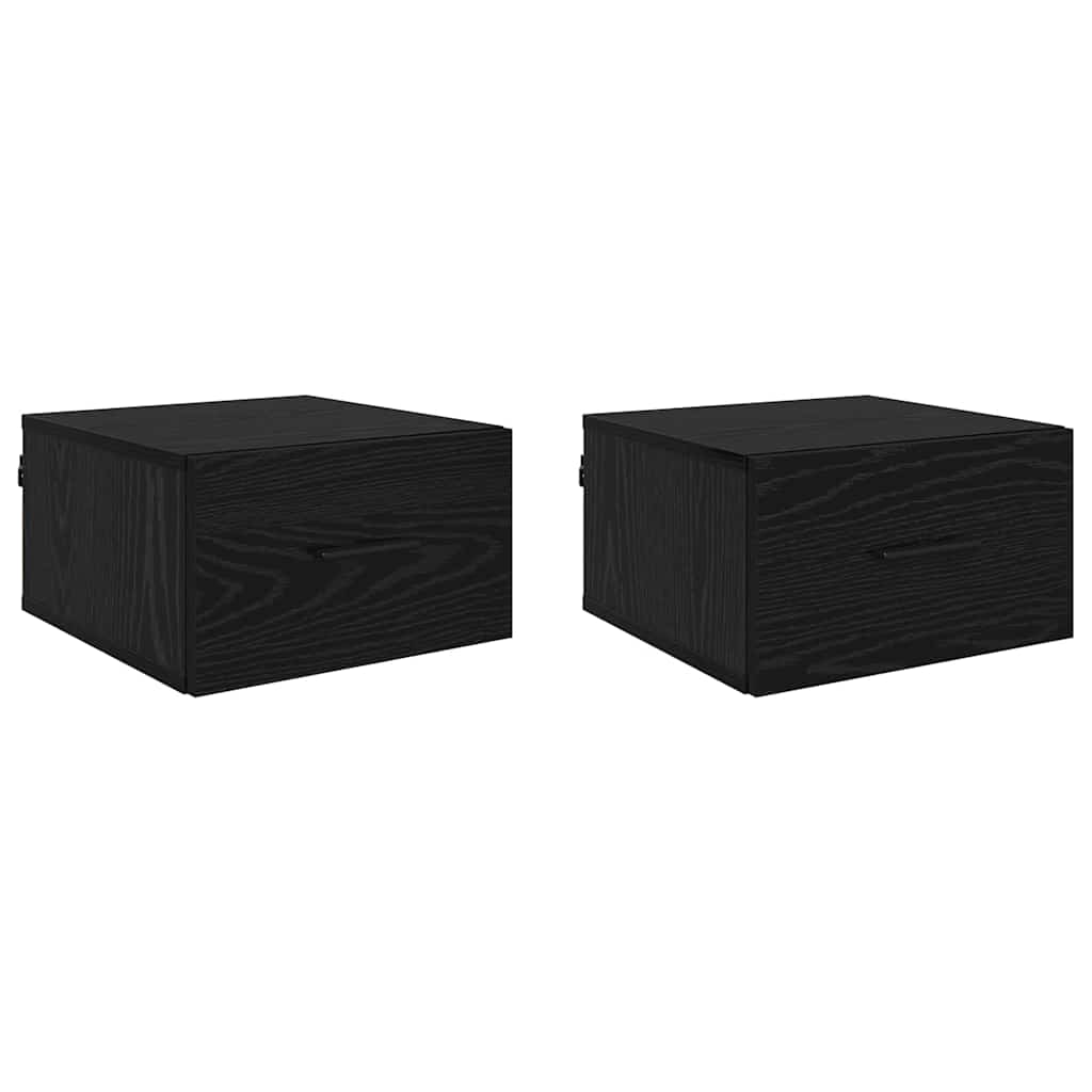 Armadio da Notte con cassetto 2 pcs Rovere nero 35 x 35 x 20 cm 882405
