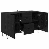 Credenza Rovere Nero 100 x 36 x 60 cm Legno multistrato 882471