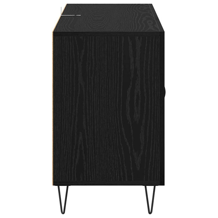 Credenza Rovere Nero 100 x 36 x 60 cm Legno multistrato 882471