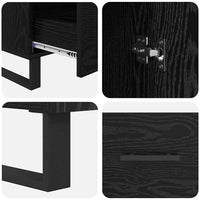 Credenza Rovere Nero 69,5 x 30 x 115 cm Legno multistrato 882498