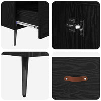 Credenza con cassetto Rovere Nero 69,5 x 31 x 115 cm 882507