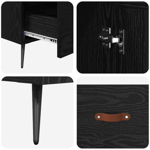 Credenza con cassetto Rovere Nero 69,5 x 31 x 115 cm 882507