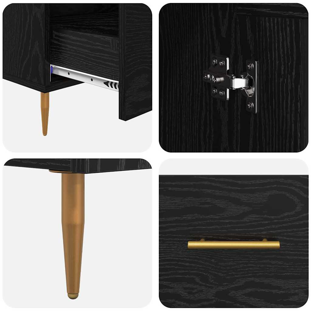Credenza con cassetto Rovere Nero 69,5 x 31 x 115 cm 882516