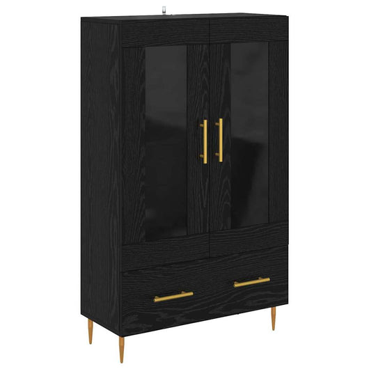 Credenza con cassetto Rovere Nero 69,5 x 31 x 115 cm 882516