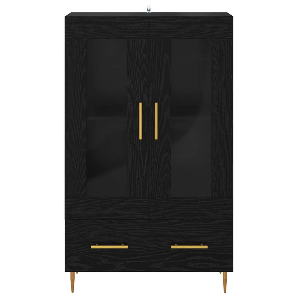 Credenza con cassetto Rovere Nero 69,5 x 31 x 115 cm 882516