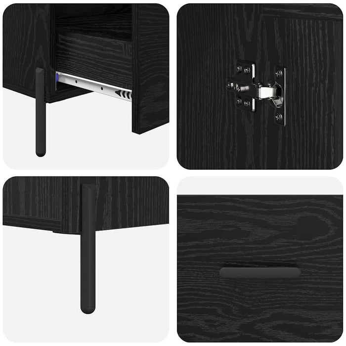 Credenza con cassetto Corona Rovere Nero 69,5 x 31 x 115 cm 882534