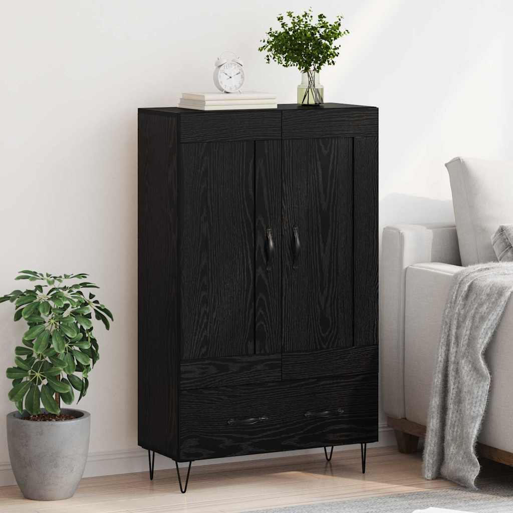 Credenza Rovere Nero 69,5 x 31 x 115 cm Legno multistrato 882570