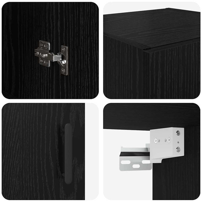 Pensile Rovere Nero 34,5 x 34 x 90 cm Legno multistrato 882609