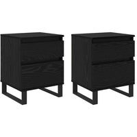 Armadio da Notte con cassetto 2 pcs Rovere Nero 40 x 35 x 50 cm 882668