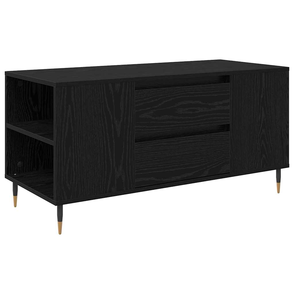 Tavolino da Salotto con Cassetto-Tavolino da soggiorno-Tavolo Rovere Nero 102 x 44,5 x 50 cm 953960