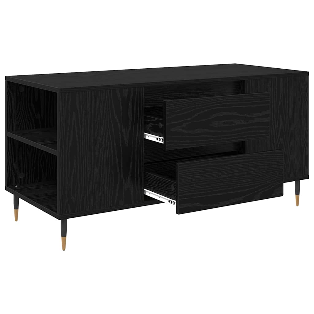 Tavolino da Salotto con Cassetto-Tavolino da soggiorno-Tavolo Rovere Nero 102 x 44,5 x 50 cm 953960