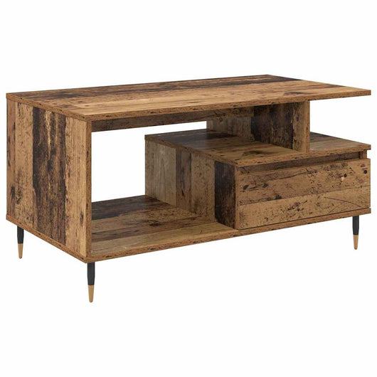 Tavolino da Salotto con Cassetto-Tavolino da soggiorno-Tavolo Legno vecchio 90 x 49 x 45 cm 757391