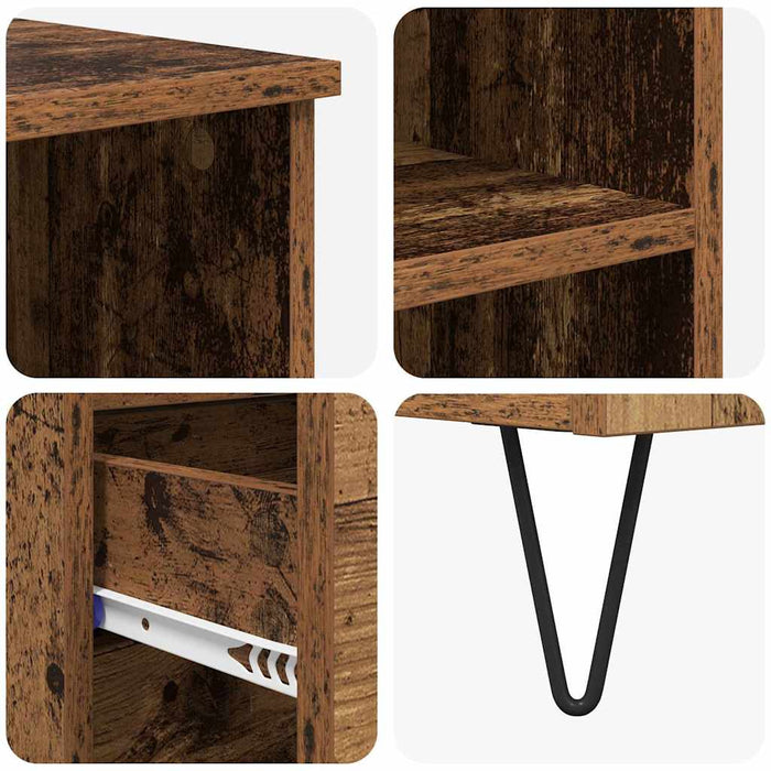 Credenza-Buffet-Armadio da cucina Legno vecchio 40 x 36 x 110 cm Legno multistrato 872945