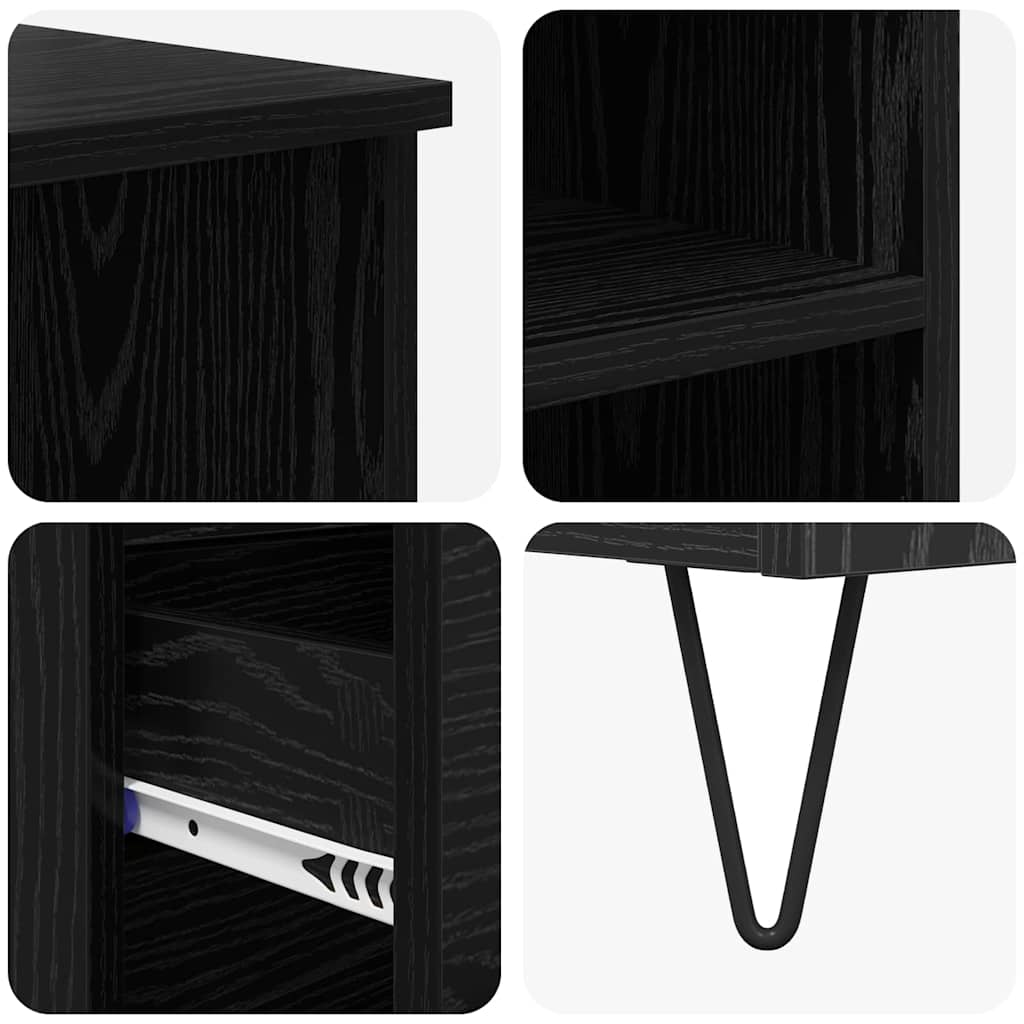 Credenza Rovere Nero 40 x 36 x 110 cm Legno multistrato 882743