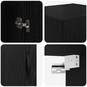 Pensile Rovere Nero 34,5 x 34 x 90 cm Legno multistrato 882749