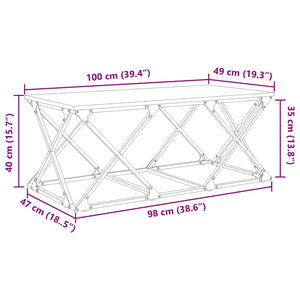 Tavolino da salotto rovere artigianale 100 x 49 x 40 cm 882767