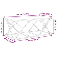 Tavolino da salotto Rovere nero 100 x 49 x 40 cm 882768