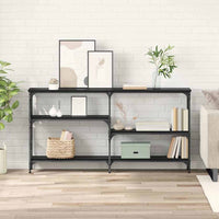 Tavolo consolle con lo scaffale Rovere nero 150 x 29 x 76.5 cm 882798