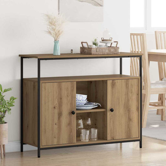 Credenza-Buffet-Armadio da cucina Rovere artigianale 100 x 35 x 80 cm Legno multistrato 822884