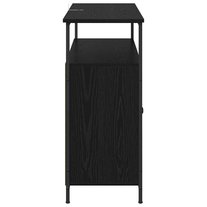 Credenza Rovere Nero 100 x 35 x 80 cm Legno multistrato 882814