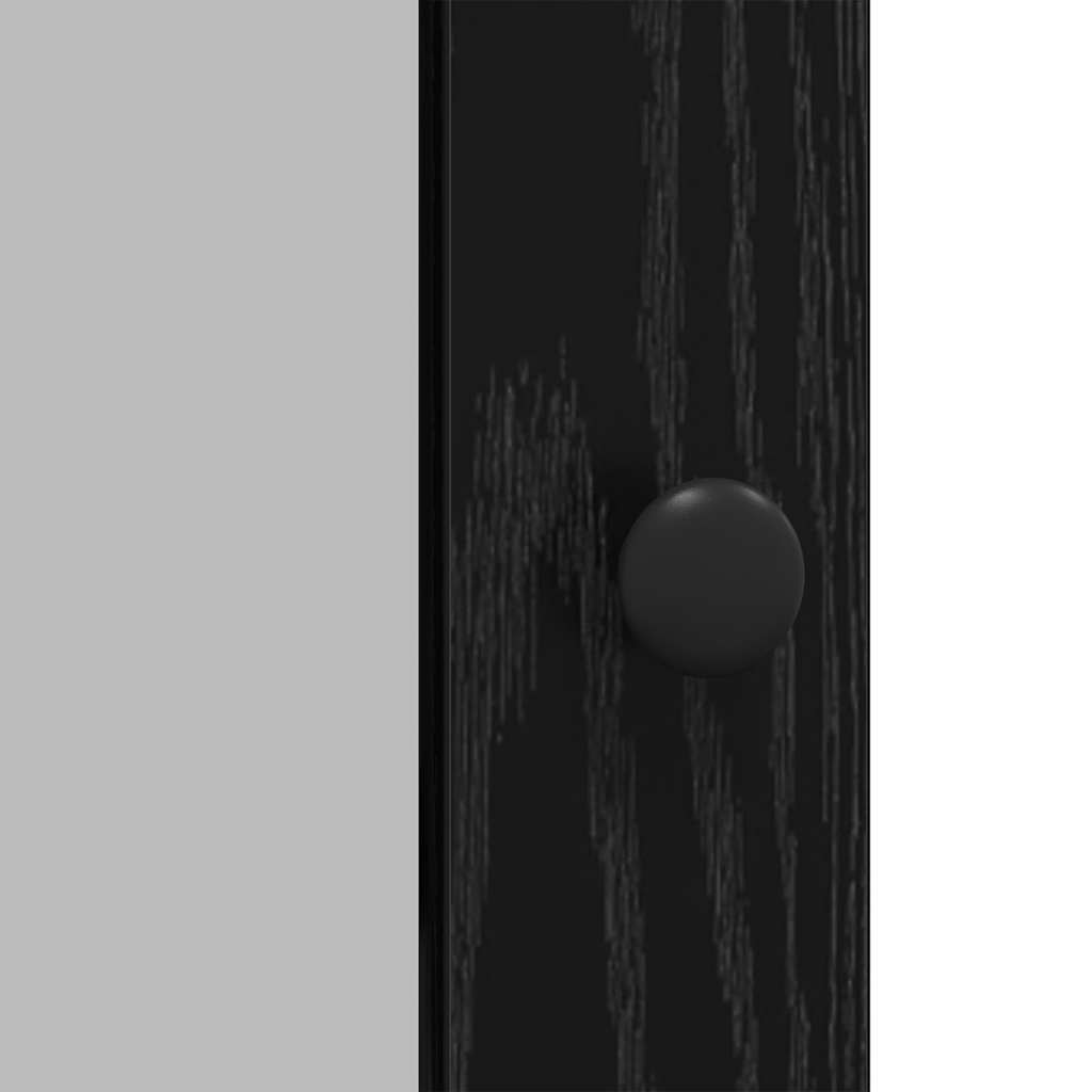 Credenza Rovere Nero 100 x 35 x 80 cm Legno multistrato 882817