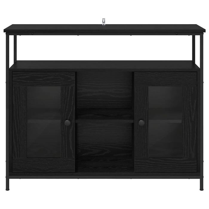 Credenza Rovere Nero 100 x 35 x 80 cm Legno multistrato 882817