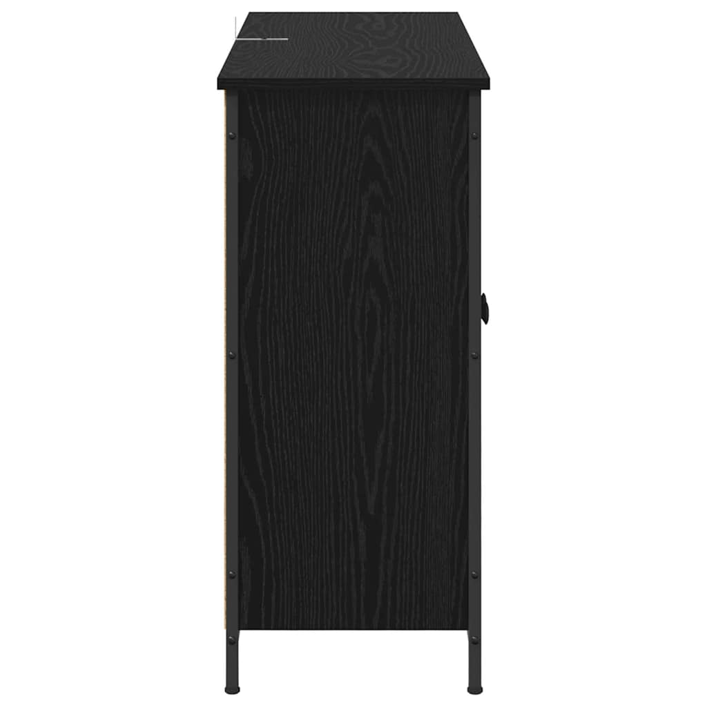 Credenza Rovere Nero 100 x 33 x 75 cm Legno multistrato 882827