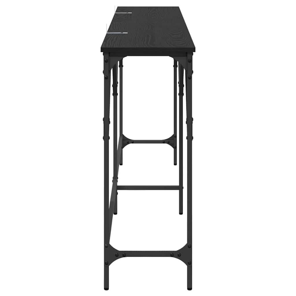 Tavolo consolle Rovere nero 180 x 29 x 75 cm Legno multistrato 882880