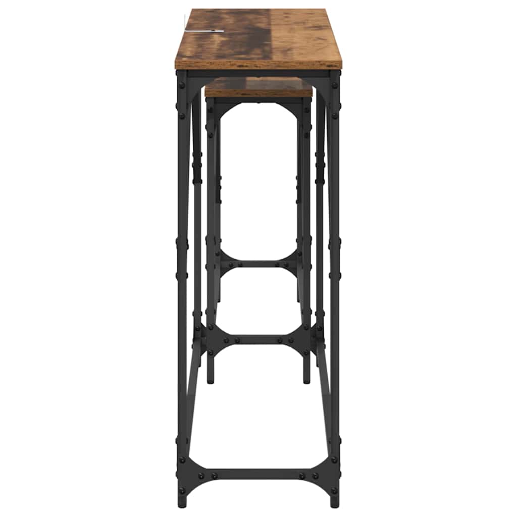 Tavolo consolle 2 pcs Legno vecchio 100 x 28 x 75 cm 882886