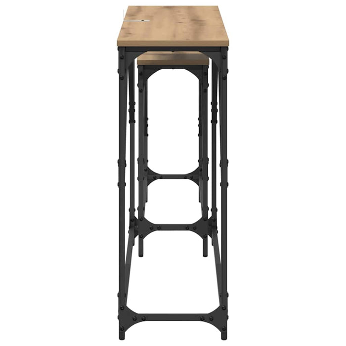 Tavolo consolle 2 pcs Rovere artigianale 100 x 28 x 75 cm 882887