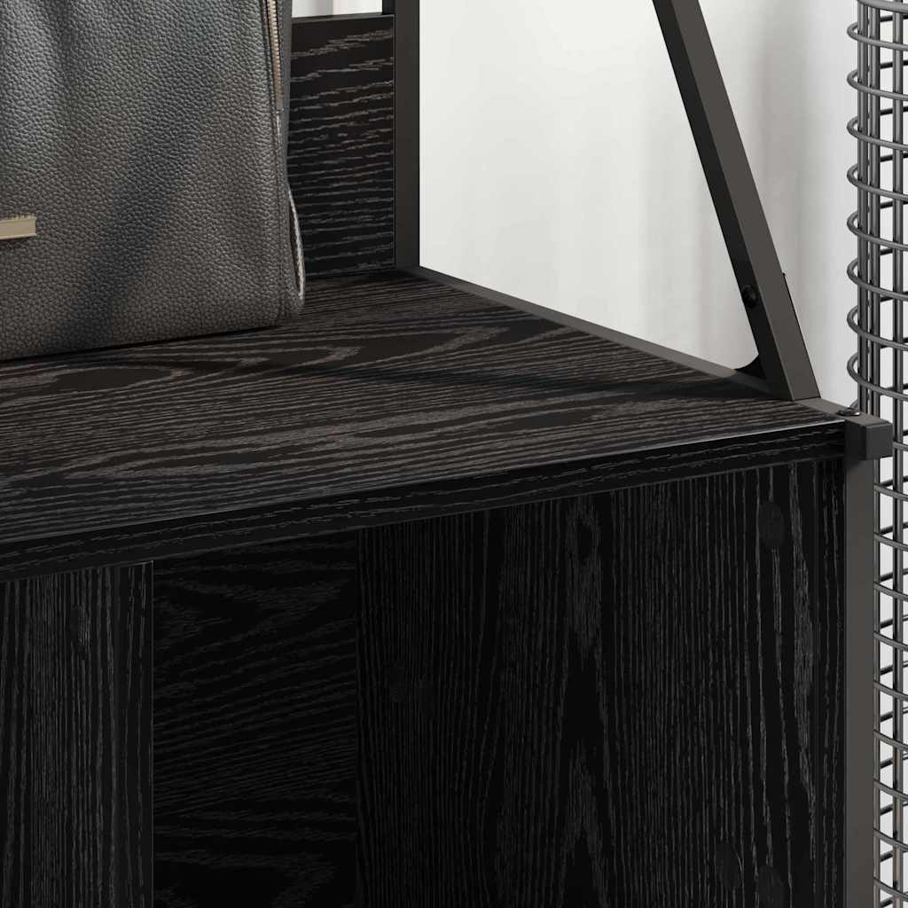 Stendibiancheria con lo scaffale Rovere Nero 100 x 41 x 184 cm 882891