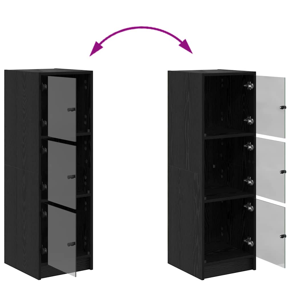 Credenza Rovere Nero 35 x 37 x 109 cm Legno multistrato 882894