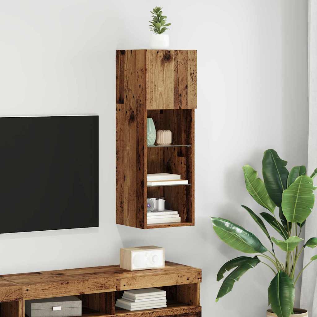 Mobile TV da parete-Mobile TV a Muro-Credenza TV Legno vecchio 30,5 x 30 x 90 cm