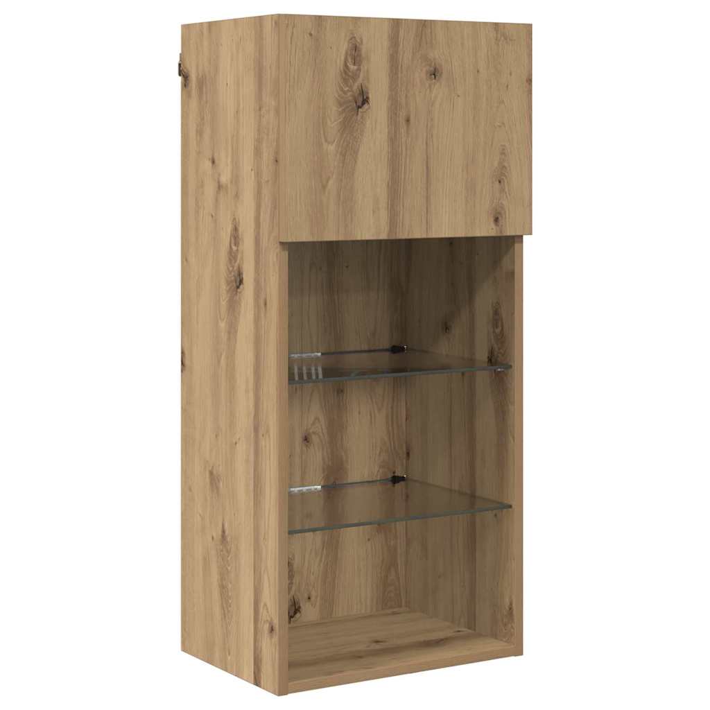 Mobiletti TV a parete 2 pcs Rovere artigianale 882957